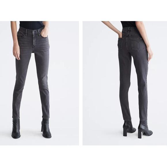 Calvin Klein Women's High Rise Skinny Ankle Length Jeans Size 27 Black NWT - Picture 2 of 7